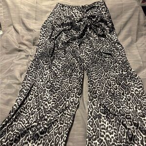 Beautiful wide leg animal print satin pants from Venus